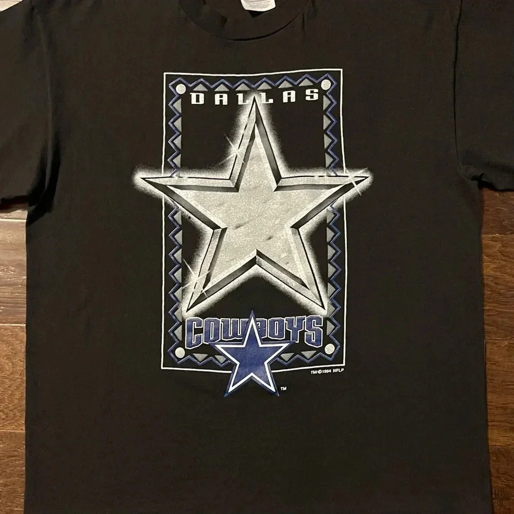 VTG 90s Hanes Heavyweight Single Stitch Dallas Cowboys T-Shirt USA - Picture 2 of 10